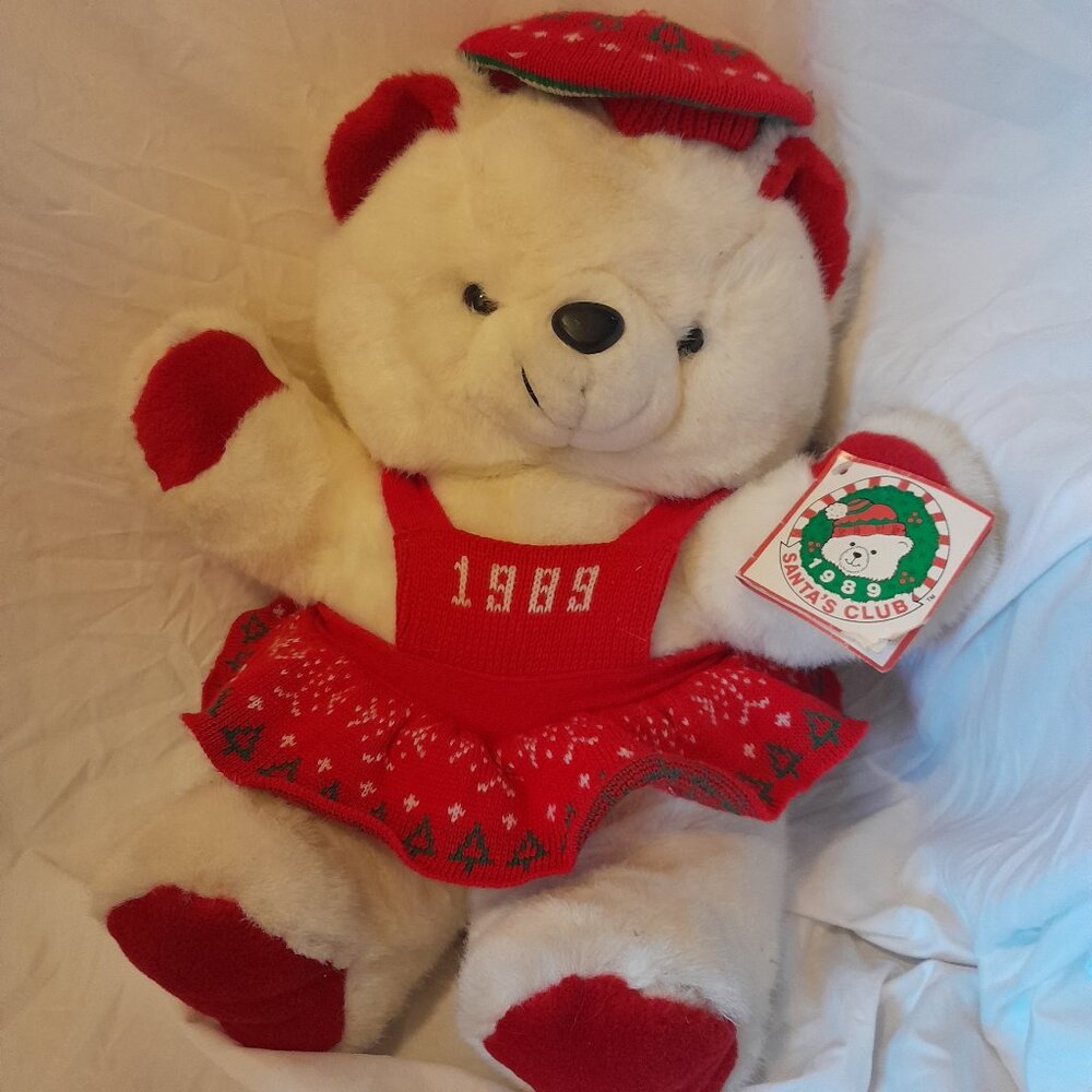 Vintage Retro 1989 K Mart Christmas Polar Bear -Original Tags still attached